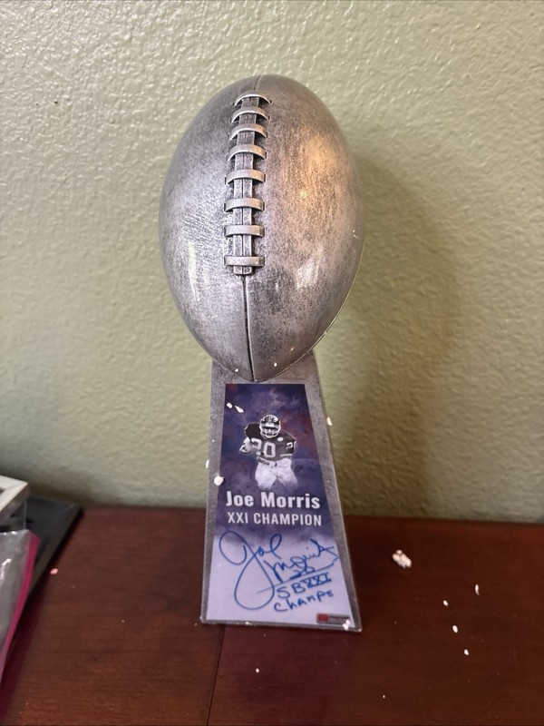NFL New York Giants  Joe Morris Super Bowl Vince Lombardi Replicated Trophy COA