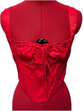 White Fox Botique Top Corset Bustier Ruby Red Medium