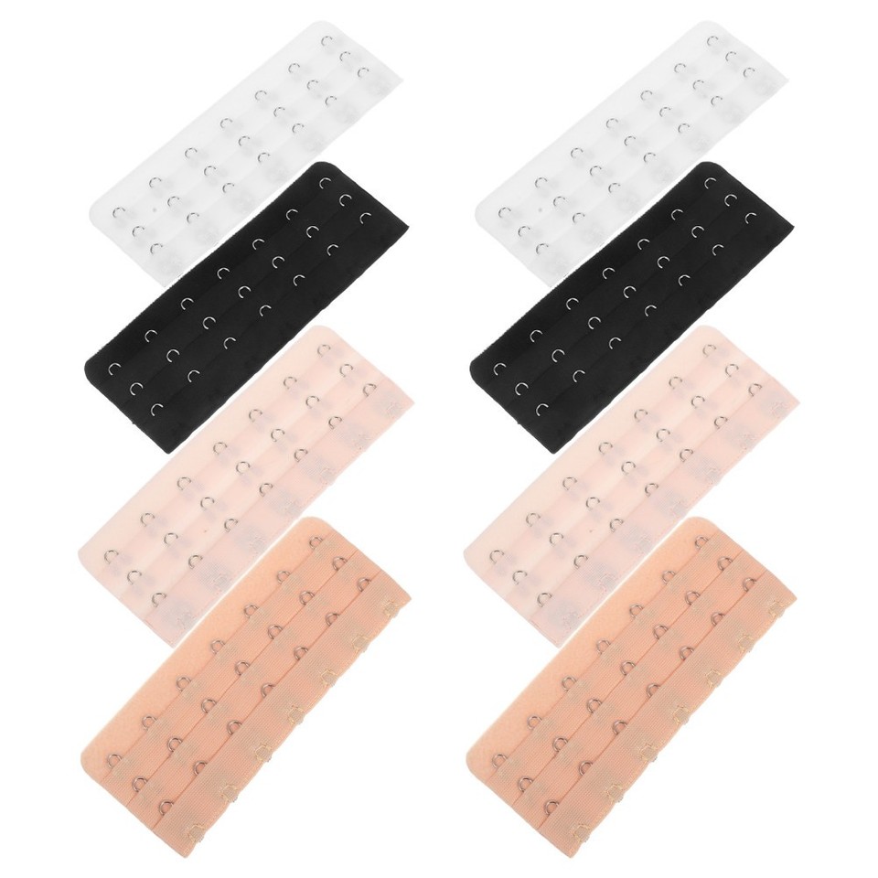 Adjustable 7 Hook Bra Strap Polyester Back Band Extension 8Pcs | eBay ...