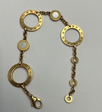 Bvlgari Signature Mother of Pearl 18k Gold 3 Large Circle Link Bracelet 20.47gr