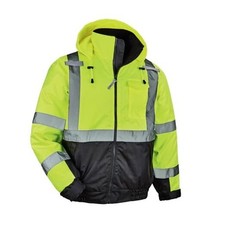 Hi Vis Bomber Safety Jacket X-Large Lime