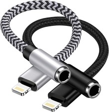 2Pack IPhone Headphone Adapter, Apple MFi Certified Lightning To 3.5mm Audio 8