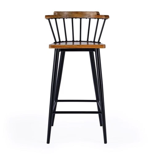 Butler Specialty Company Merrick Wood And Iron  Spindle Bar Stool - Natural - Picture 4 of 8