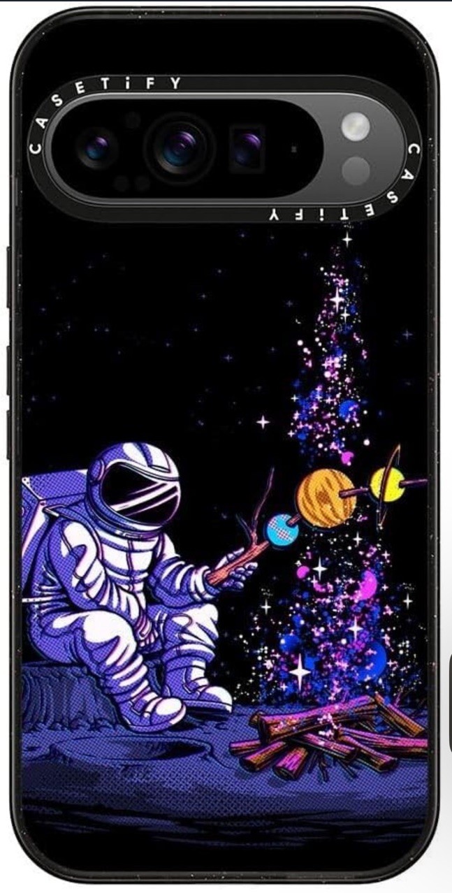 CASETiFY Impact Case for Google Pixel 9 Pro XL in Clear Black Moon Camping Design