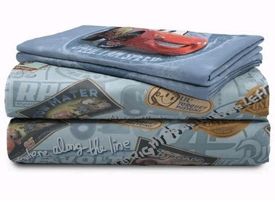  Disney Cars 4-Piece Full Sheet Set with Lightning McQueen - New