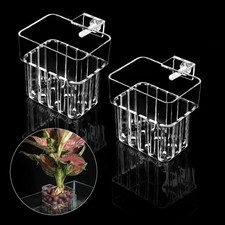 2 Pack Clear Aquarium Plant Holder Top Hanging Fish Tank Plant Holders Fits u...
