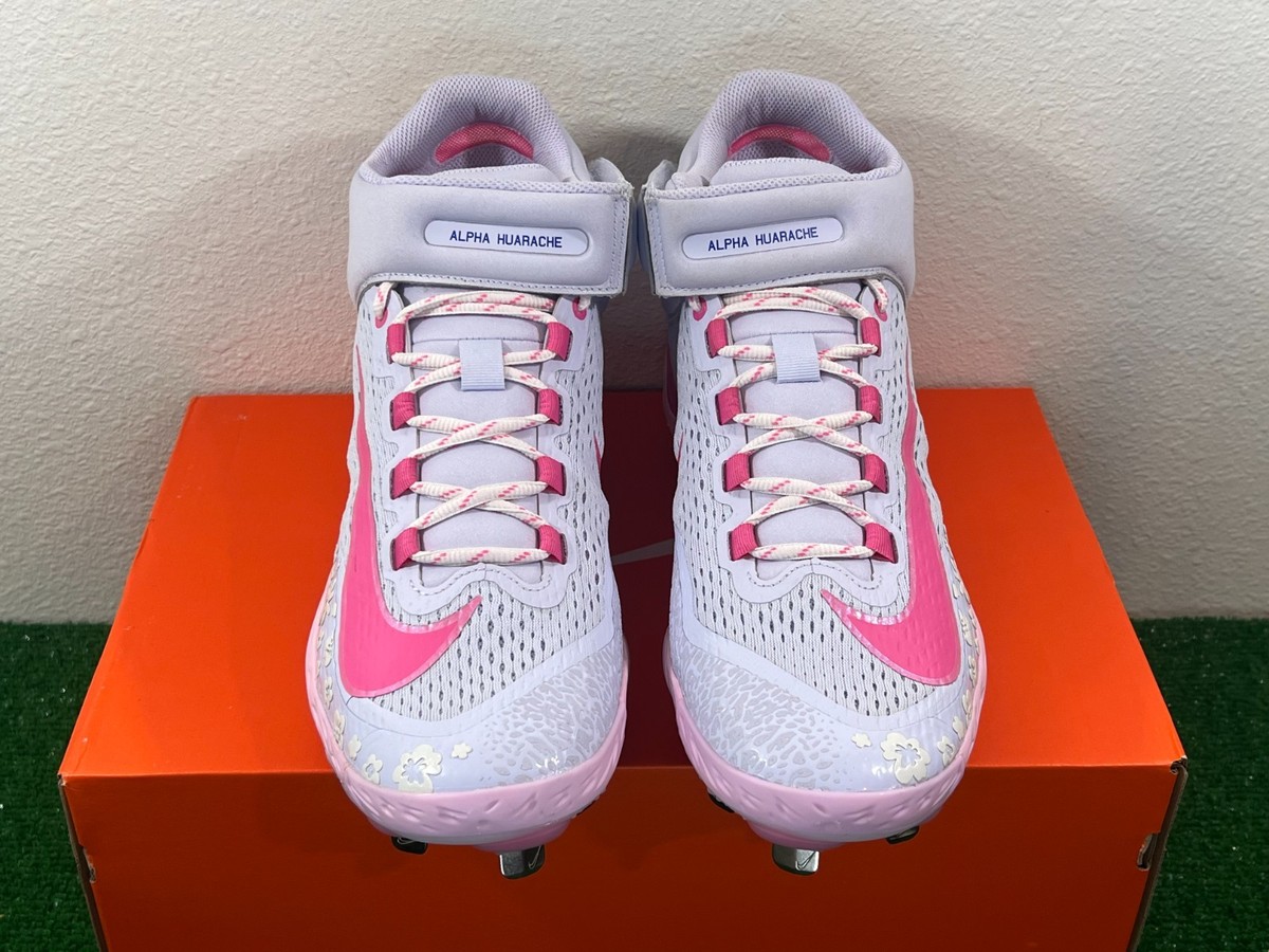 Sz 13 Men- Nike Alpha Huarache Elite 4 Mid Mother's Day Pink