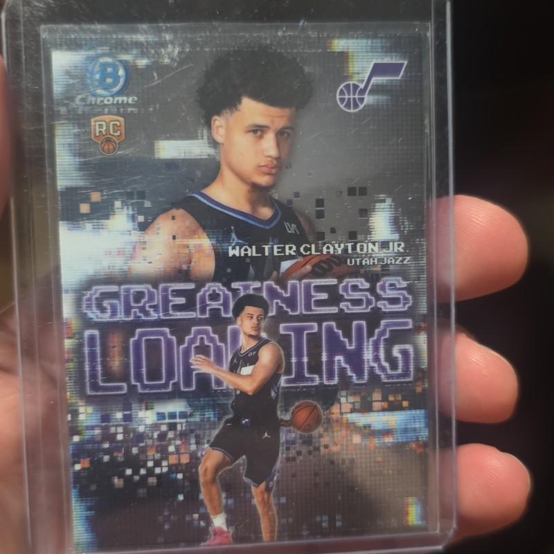 2025-26 Bowman Walter Clayton Jr Chrome Refractor Greatness Loading Jazz