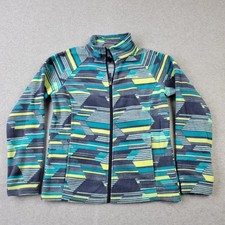 Columbia Fleece Jacket Girls Large 14/16 Geometric Embroidery Full Zip Pockets