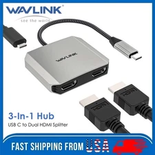 WAVLINK Dual HDMI Laptop Docking Station Type C Laptop Dock 87W Power Delivery