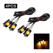4x Universal Motorcycle Amber Blinker Lamp Mini Led Turn Signals Indicator Light 4x Universal Motorcycle Amber Blinker Lamp Mini Led Turn Signals Indicator Light