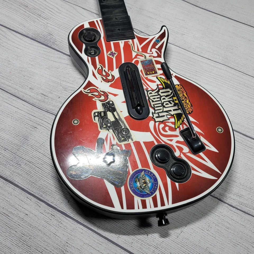 Aerosmith Gibson Les Paul Guitar Hero Controller 95337 805 PS3 Strap NO DONGLE - Image 3 of 4