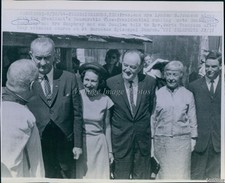 1964 Fredericksburg Texas Lyndon Johnson Hubert Humphrey Wirephoto 6x8