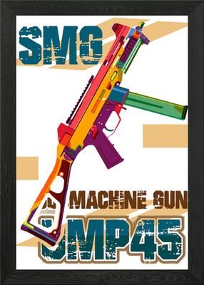 Heckler Koch UMP45 WPAP gerahmtes Wandbild Poster Leinwanddruck Bild