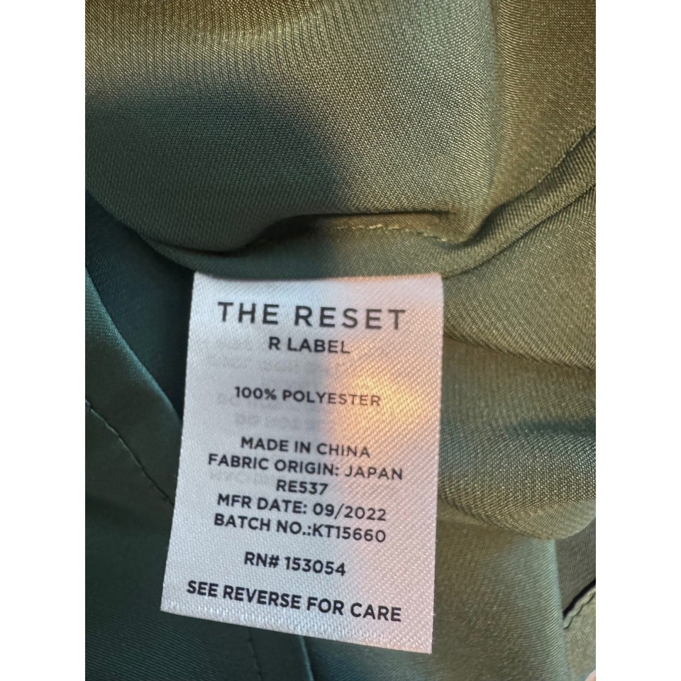Reset Vault Code R LABEL THE RESET Green V Neck Pullover Blouse Top Shirt Women's Size ...