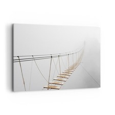 Quadro su Tela 120x80cm Ponte Sospeso Nebbia Stampe Immagini Quadri Murale