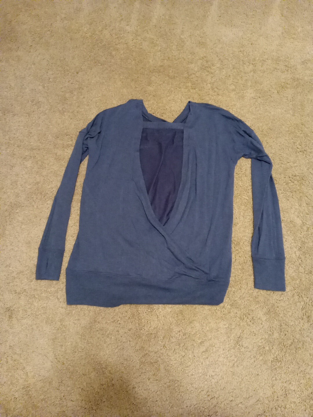 Athleta Blue Sweater With Opening On Back M