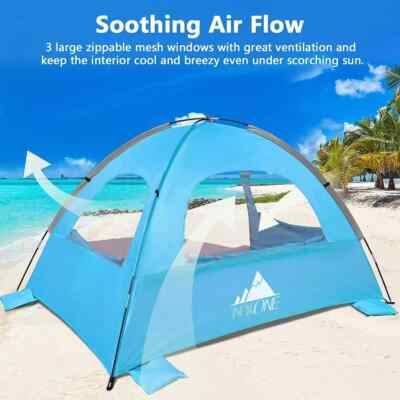 NXONE Beach Tent Sun Shade Shelter for 2-3 Person with UV Protection,  Extended