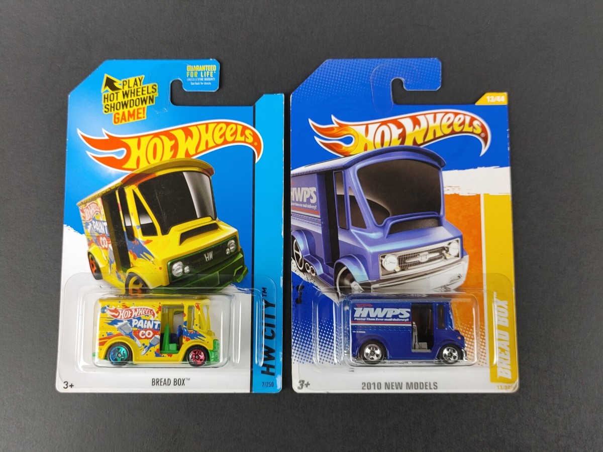 2x Lot Bread Box Delivery Work Truck Yellow & Blue #7/250 #13/240