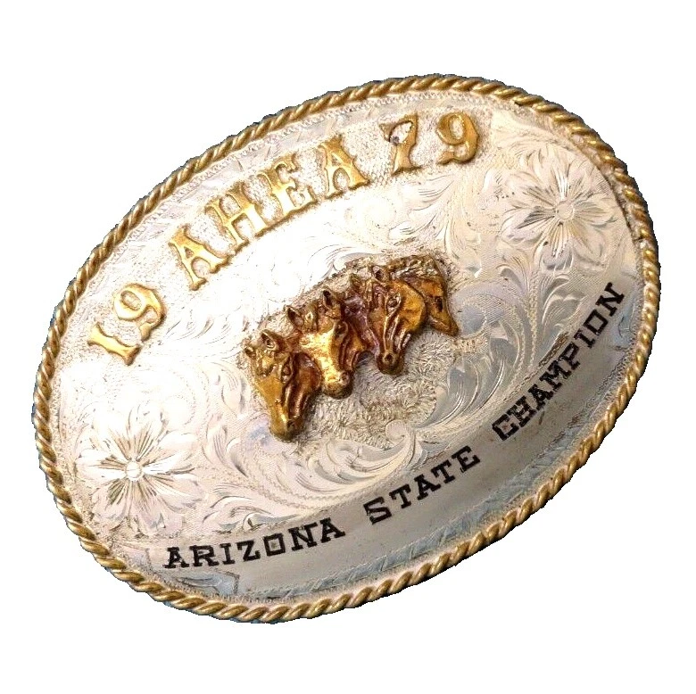 Adulto Unisex Plata 1970s Hebillas Vintage