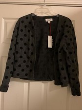 Nwt Elle 3/4 Bell Sleeve Ponte Jacket Medium Grey Short Coatigan