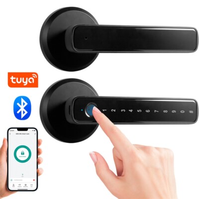 Biometric Fingerprint Lever Lock WiFi Bluetooth Keyless Entry Smart Lock
