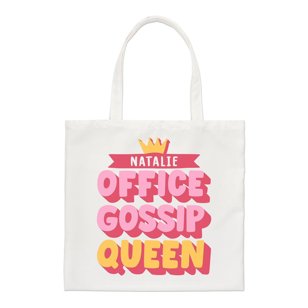 Personalised Office Gossip Queen Regular Tote Bag Funny Joke Work Chatty Shopper
