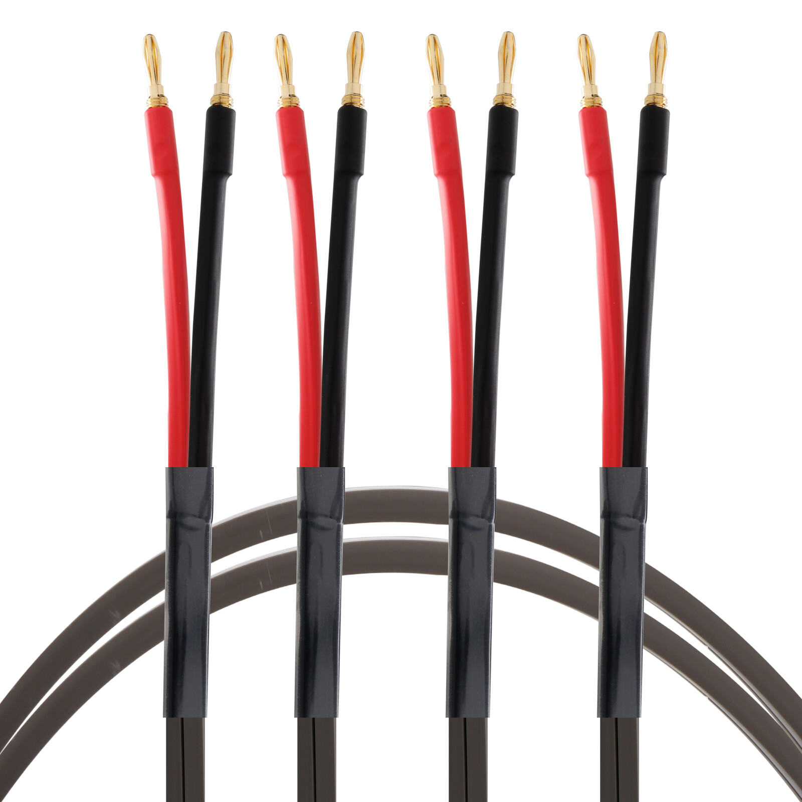 HiFi Speaker Cable 4N OFC Pure Copper Single Wire with Gold Plated Banana Plugs