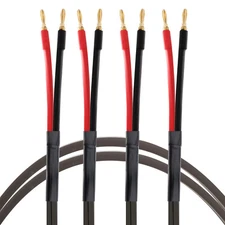 HiFi Speaker Cable 4N OFC Pure Copper Single Wire with Gold Plated Banana Plugs