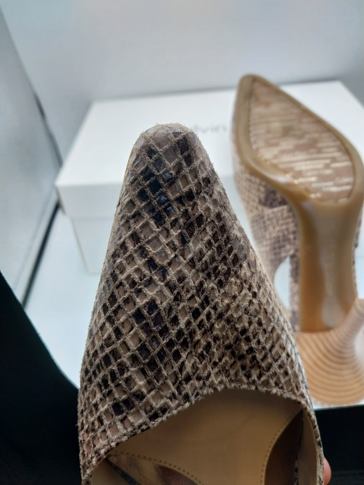 Calvin Klein Day Classic Python Print Leather Sli… - image 5