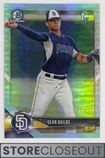 2018 Bowman Chrome Draft #BDC144 Sean Guilbe 1st Sky Blue Refractor /402 Padres