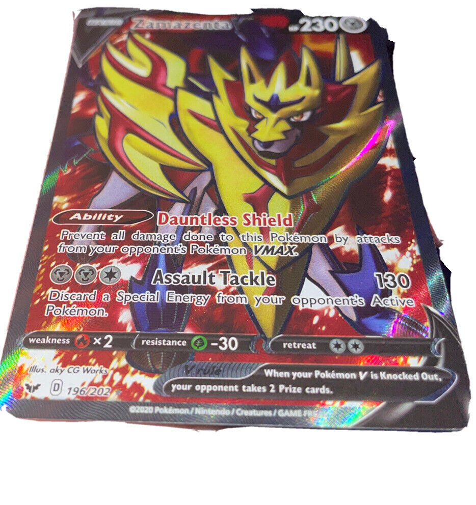 Zamazenta V Full Art - 196/202 - Sword & Shield – Card Cavern Trading  Cards, LLC