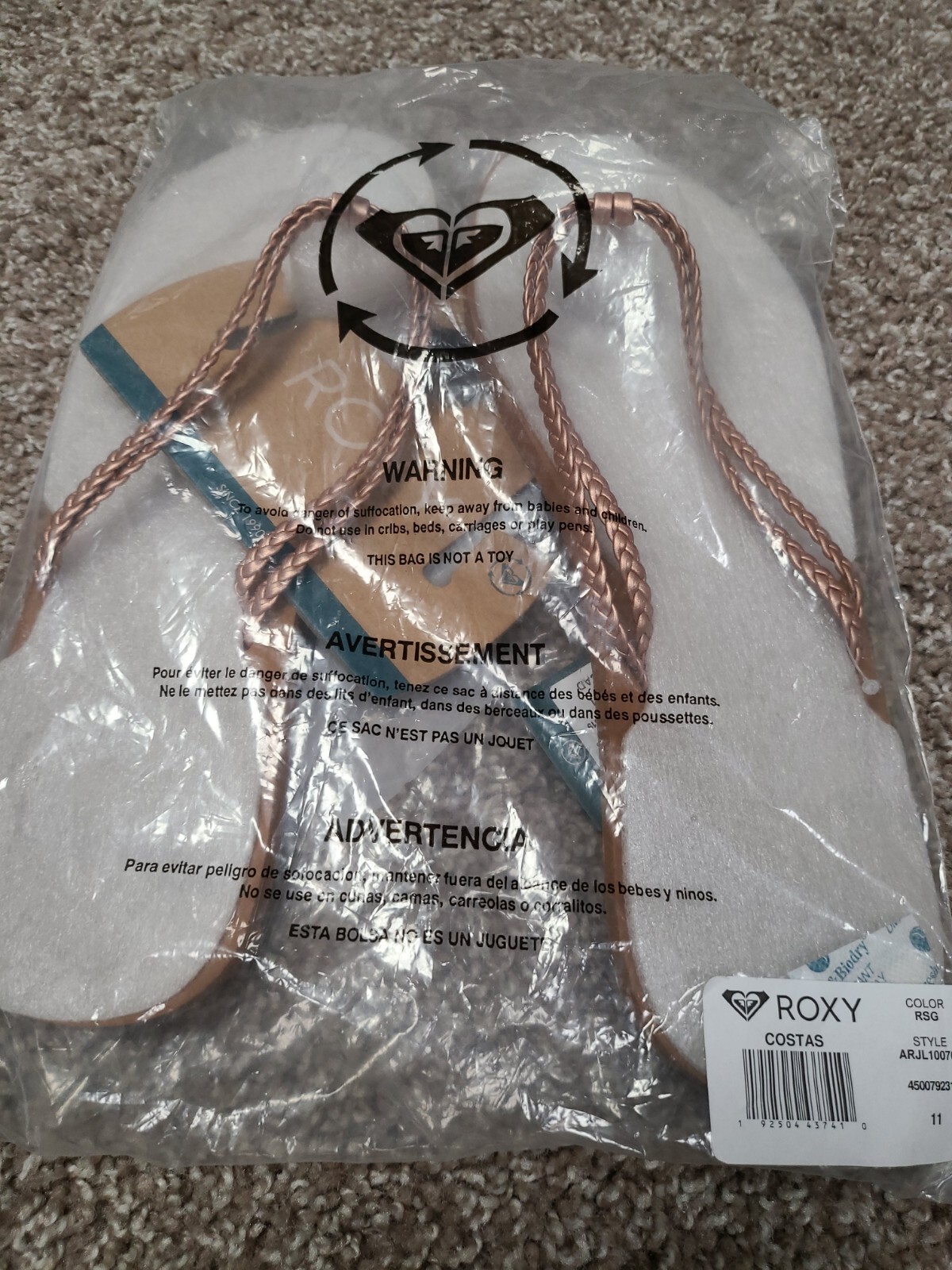 PANTOFOLA D’ORO Roxy Sandalo Donna Costas Infradito 11 Nuovo In Confezione