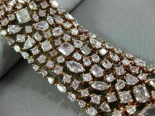 GIA WIDE & LONG 33.81CT PINK DIAMOND 18K ROSE GOLD 3D MULTI ROW TENNIS BRACELET