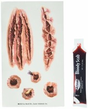 Fun World Temporary Wound Tattoos Halloween Makeup Costume Kit