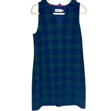 Vineyard Vines Blackwitch Meredith Ruffle Neck Midi Length Dress Plaid Size 6