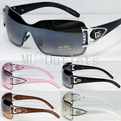 Womens Shield Wrap Around Sunglasses Fashion Designer Shades Retro (#9013)