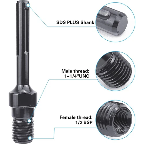 Adapter 1 1/4" UNC auf SDS Plus oder SDS Max für Diamant-Bohrkrone Kernbohrer - Bild 9 von 18