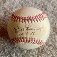 WORLD SERIES PERFECT GAME DON LARSEN SIGNED BASEBALL IN DISPLAY CASE PSA/DNA