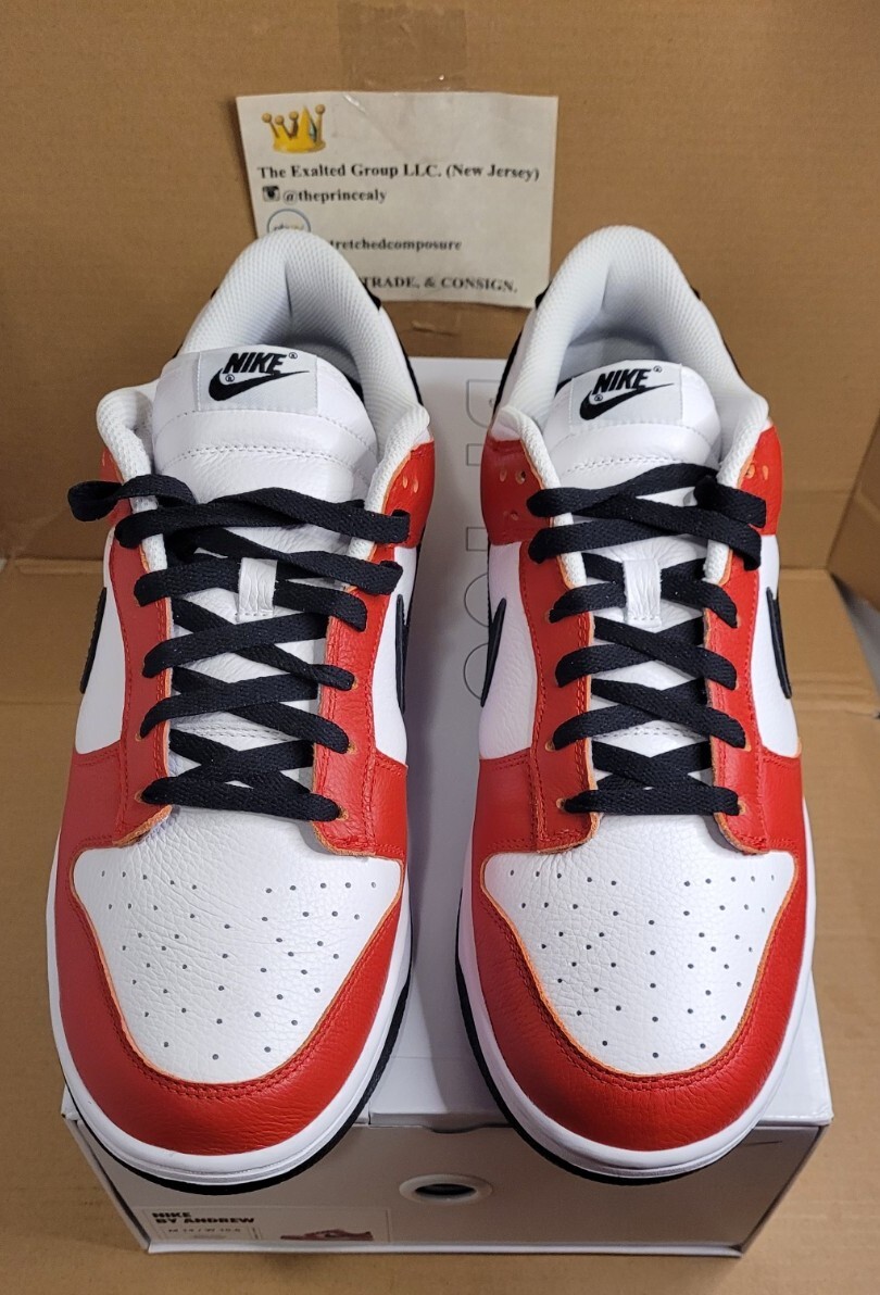 Nike Dunk Low By You White/ Black/ Red - Velvet CHICAGO Size 14
