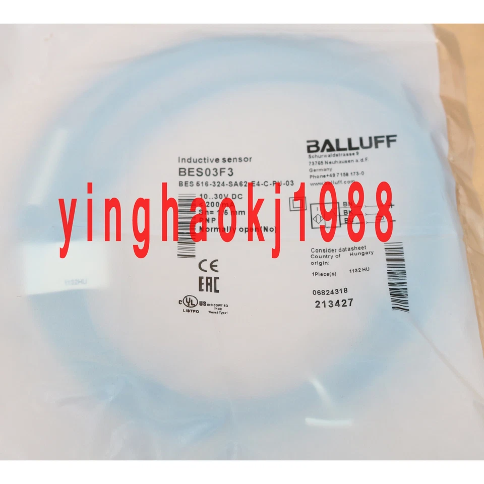 one NEW balluff BES 516-324-SA62-E4-C-PU-03 Proximity Switch ONE Year Warranty - Image 3 of 4