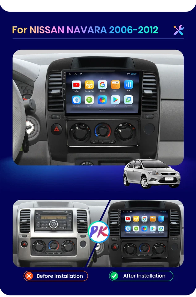 DAB+ Für Nissan Navara D40 2005-11 Autoradio Android14 Navi GPS Car Play QLED 4G - Bild 2 von 4