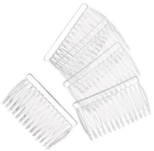 Comb, 15 Clear Plastic 42x70mm 1.65"x2.75" Hair Combs to Wear or Decorate 