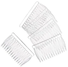 Comb, 15 Clear Plastic 42x70mm (1.65"x2.75") Hair Combs to Wear or Decorate *