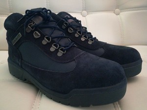 navy blue timberland field boots