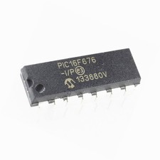 1PCS PIC16F676 PIC16F676-I/P 16F676 14-DIP IC MCU FLASH 1K W/AD NEW