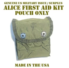 US MILITARY INDIVIDUAL FIRST AID KIT POUCH ONLY IFAK SNAP FLAP & ALICE CLIPS NEW