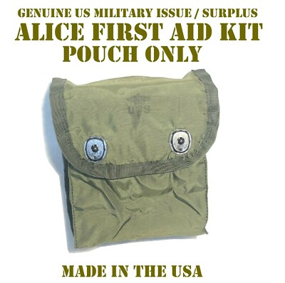 #ad US MILITARY INDIVIDUAL FIRST AID KIT POUCH ONLY IFAK SNAP FLAP amp; ALICE CLIPS NEW $9.99