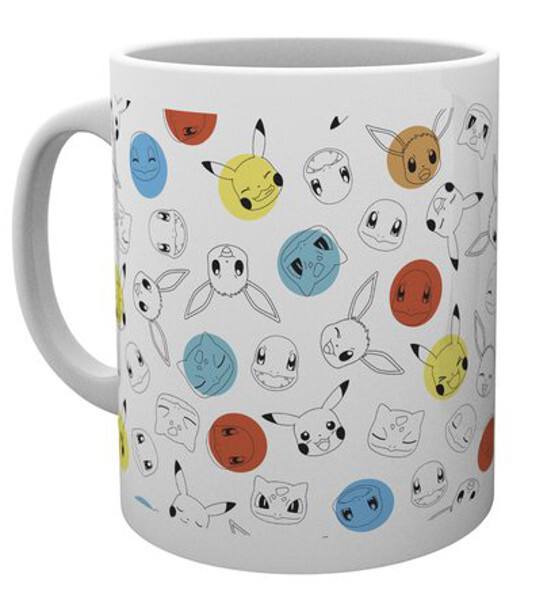 TAZA DE CAFÉ BLANCA OFICIAL POKEMON FACES NUEVA EN CAJA DE REGALO