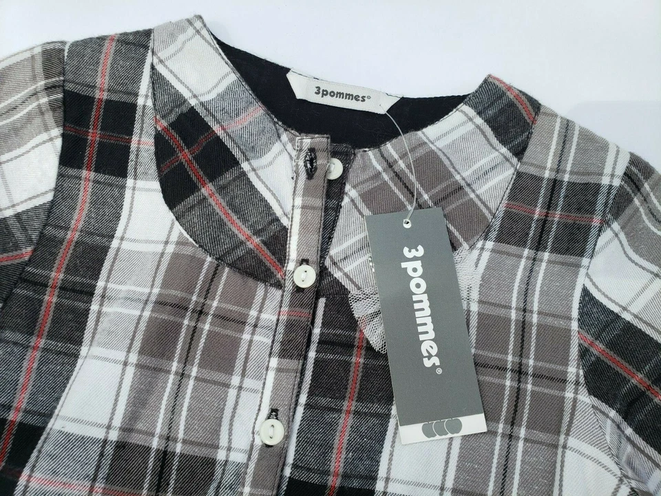 Vestido 3Pommes Bebé Niñas Cuadros Gris Blanco Abotonado Manga Corta 2A NUEVO con ETIQUETAS Foto 4 de 4